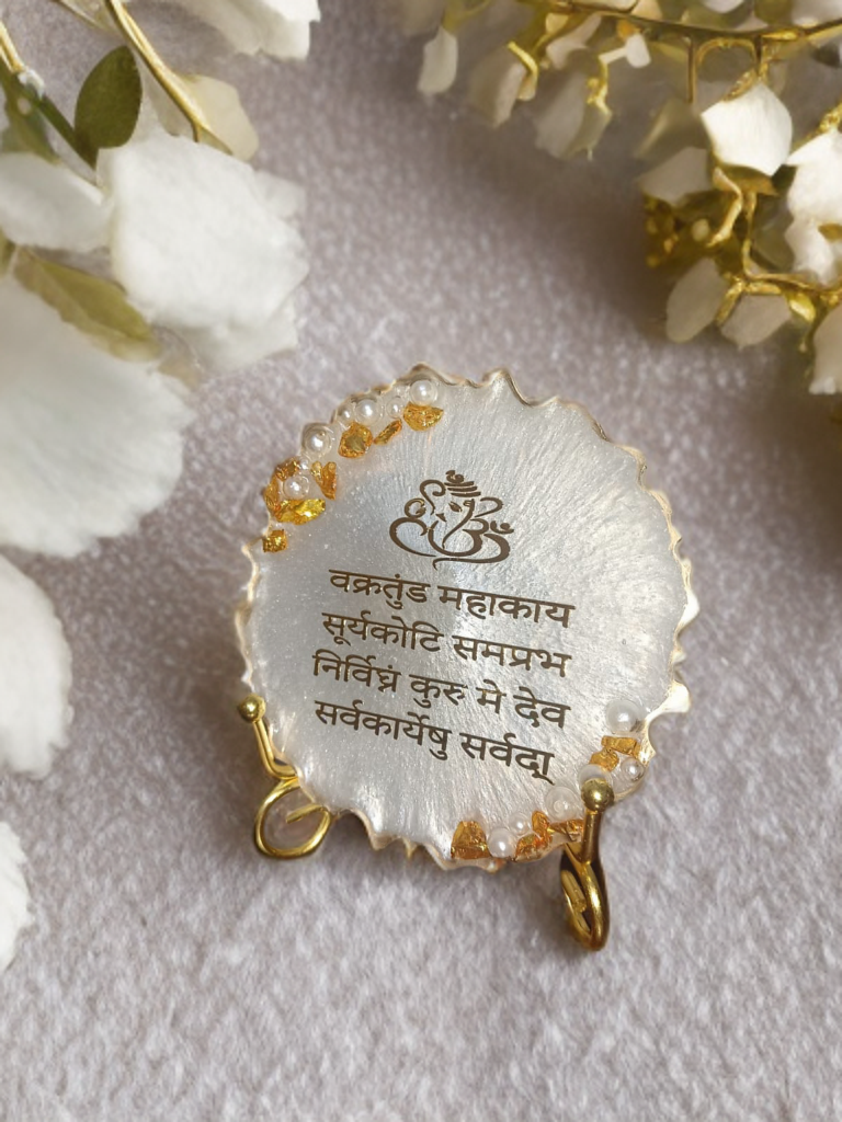 Sacred Ganpati Mantra Resin Handcrafted Frame
